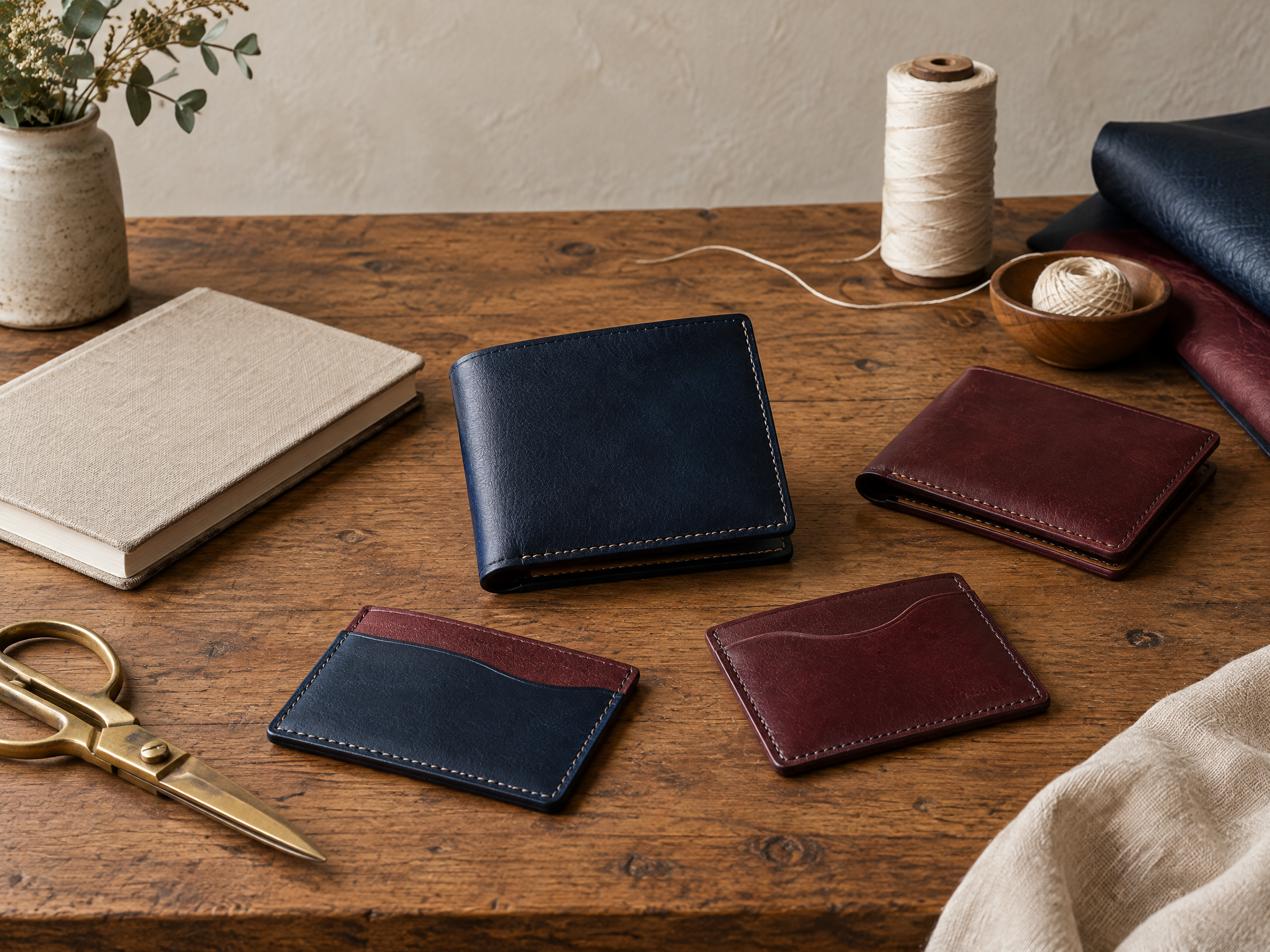 A quiet study of travel accessories and craft materials